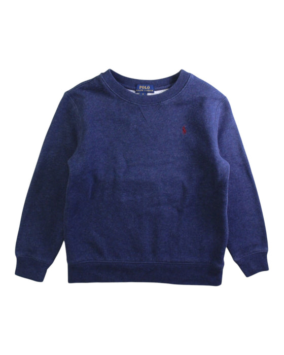 A Navy Crewneck Sweatshirts from Polo Ralph Lauren in size 6T for boy. (Front View)
