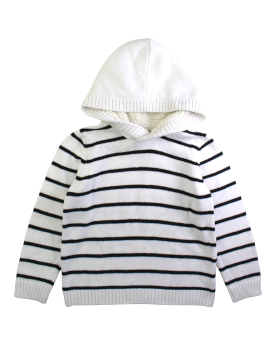 A White Hooded Sweatshirts from Janie & Jack in size 6T for boy. (Front View)