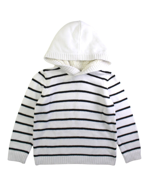 A White Hooded Sweatshirts from Janie & Jack in size 6T for boy. (Front View)