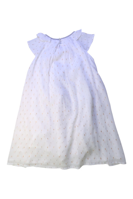 A White Sleeveless Dresses from As Know As Ponpoko in size 7Y for girl. (Back View)