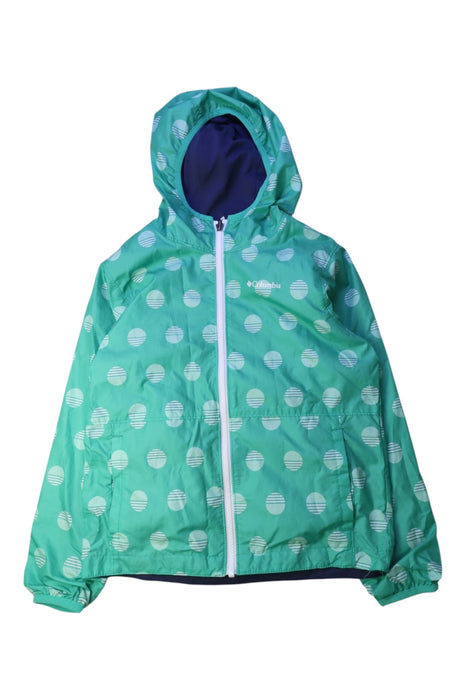 A Green Rain Jackets from Columbia in size 8Y for neutral. (Front View)