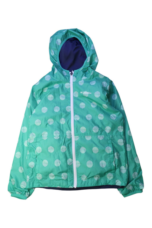 A Green Rain Jackets from Columbia in size 8Y for neutral. (Front View)