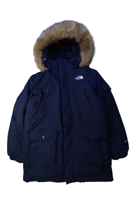 A Navy Coats from The North Face in size 10Y for neutral. (Front View)