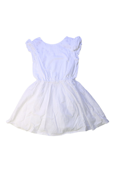 A White Sleeveless Dresses from La Compagnie des Petits in size 5T for girl. (Front View)