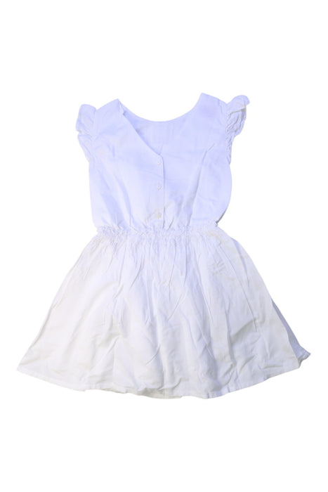A White Sleeveless Dresses from La Compagnie des Petits in size 5T for girl. (Back View)