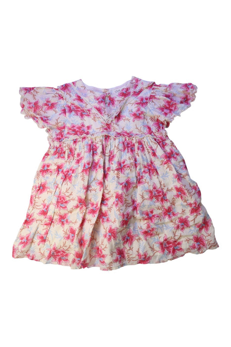 A Pink Short Sleeve Dresses from Louise Misha in size 4T for girl. (Front View)