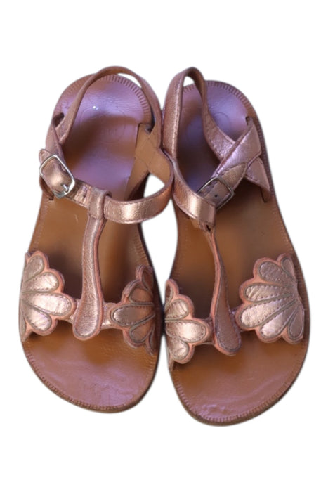 A Pink Sandals from Pom d’Api in size 6T for girl. (Back View)