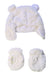 A White Winter Hats from Kaloo in size 6-12M for girl. (Front View)