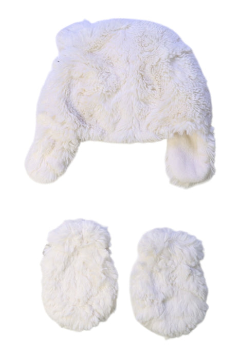 A White Winter Hats from Kaloo in size 6-12M for girl. (Back View)