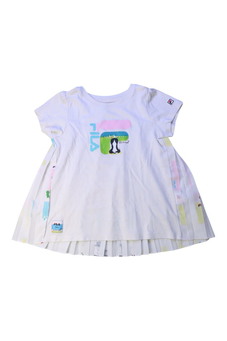 A White Short Sleeve Dresses from Fila in size 5T for girl. (Front View)