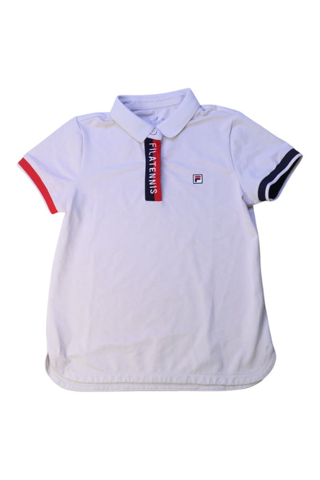 A White Short Sleeve Polos from Fila in size 7Y for girl. (Front View)
