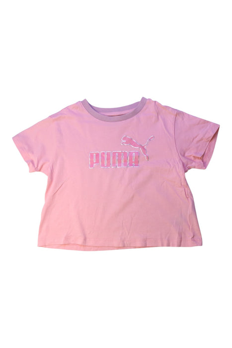 A Pink Short Sleeve T Shirts from Puma in size 7Y for girl. (Front View)