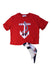 A Red Short Sleeve T Shirts from MSGM in size 4T for girl. (Front View)