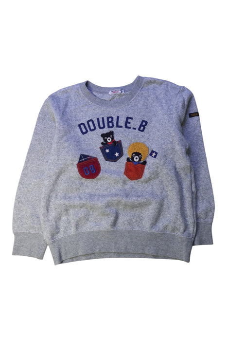 A Grey Crewneck Sweatshirts from Miki House in size 5T for boy. (Front View)