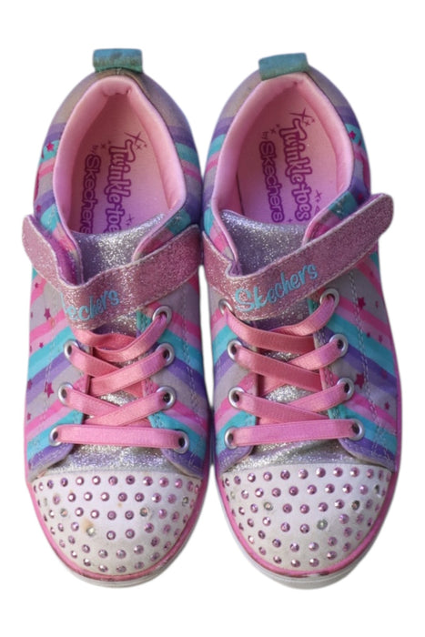 A Multicolour Sneakers from Skechers in size 7Y for girl. (Back View)