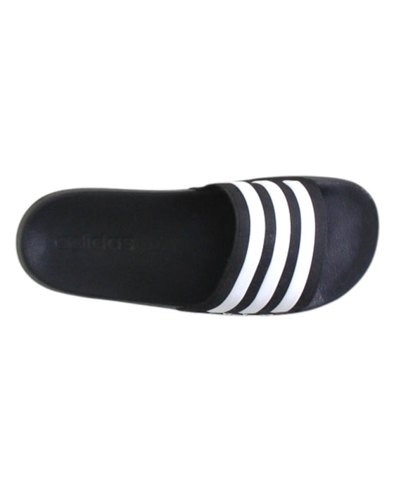 A Black Slippers from Adidas in size 11Y for neutral. (Front View)