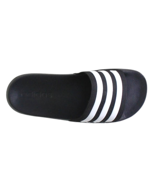 A Black Slippers from Adidas in size 11Y for neutral. (Front View)