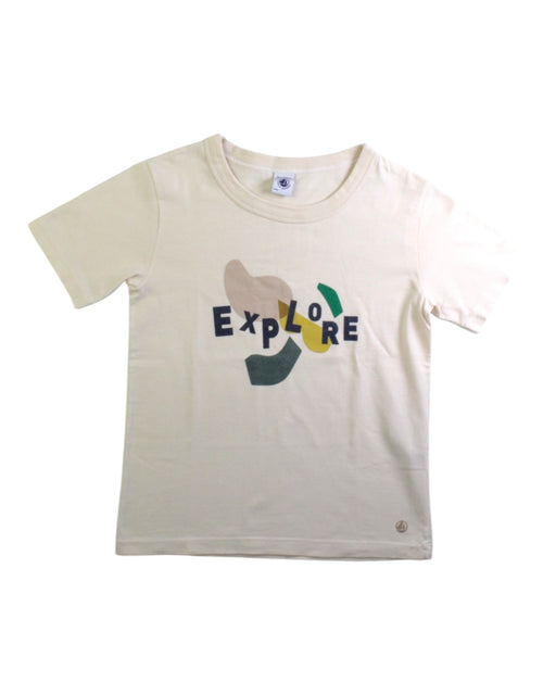 A Beige Short Sleeve T Shirts from Petit Bateau in size 8Y for boy. (Front View)