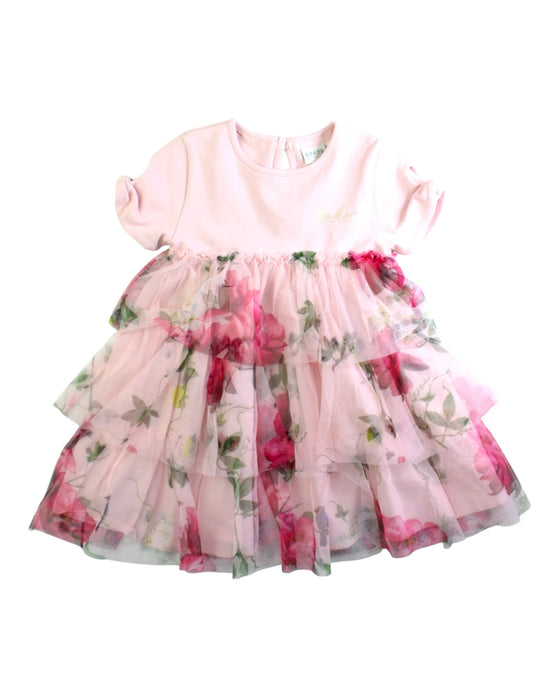 A Pink Short Sleeve Dresses from Baker by Ted Baker in size 2T for girl. (Front View)