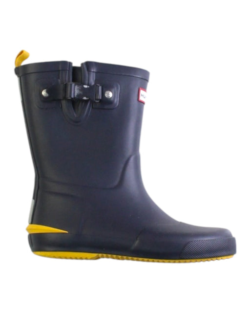A Navy Rain Boots from Hunter in size 7Y for neutral. (Front View)