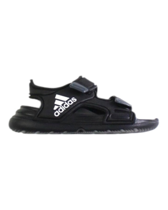 A Black Sandals from Adidas in size 18-24M for neutral. (Front View)