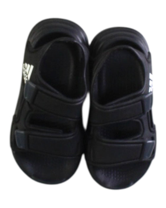 A Black Sandals from Adidas in size 18-24M for neutral. (Back View)