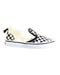 A Black Slip Ons from Vans in size 5T for neutral. (Front View)