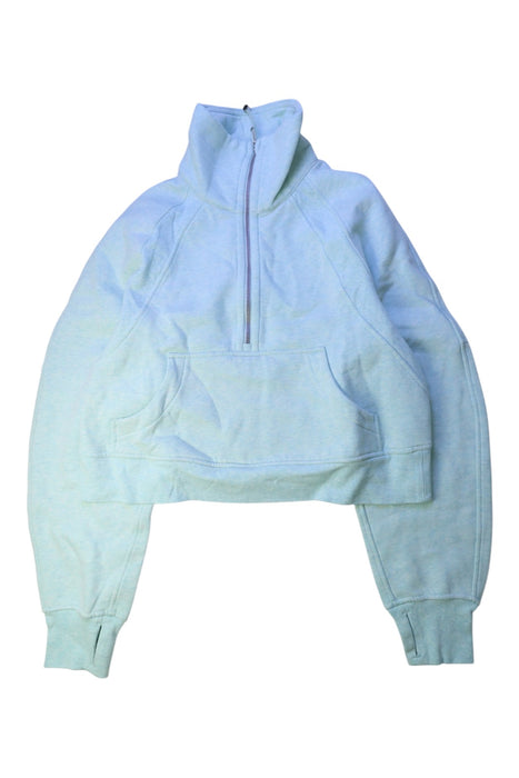 A Blue Zippered Sweatshirts from Lululemon in size 14Y for girl. (Front View)