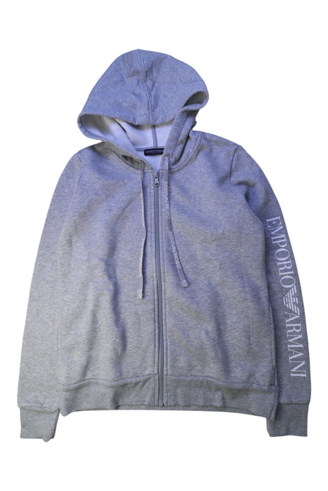 A Grey Hooded Sweatshirts from Armani in size 14Y for neutral. (Front View)
