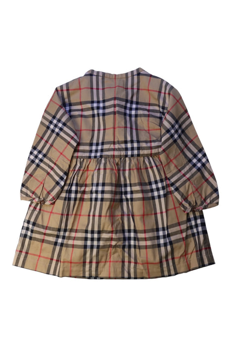 A Beige Long Sleeve Dresses from Burberry in size 12-18M for girl. (Back View)