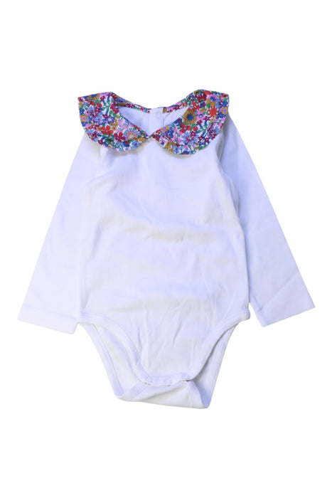 A White Long Sleeve Bodysuits from Jacadi in size 12-18M for girl. (Front View)