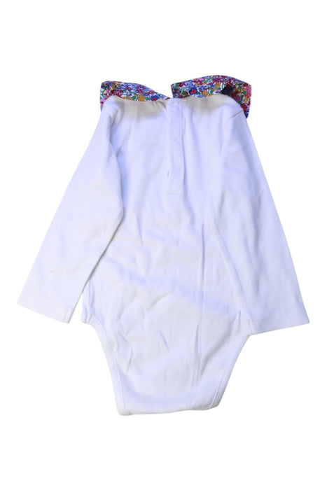 A White Long Sleeve Bodysuits from Jacadi in size 12-18M for girl. (Back View)