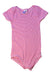 A Pink Short Sleeve Bodysuits from Petit Bateau in size 12-18M for girl. (Front View)