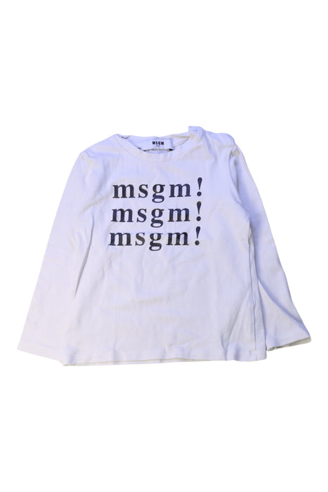 A White Long Sleeve T Shirts from MSGM in size 2T for girl. (Front View)