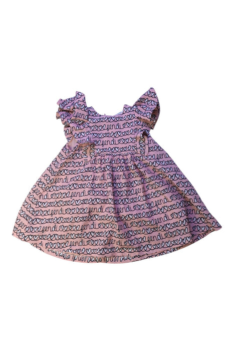 A Pink Short Sleeve Dresses from Fendi in size 6-12M for girl. (Front View)