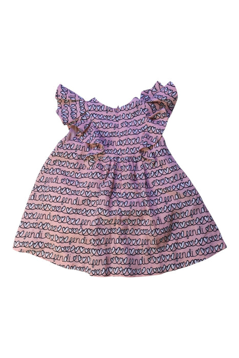 A Pink Short Sleeve Dresses from Fendi in size 6-12M for girl. (Back View)