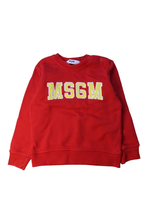 A Red Crewneck Sweatshirts from MSGM in size 2T for boy. (Front View)