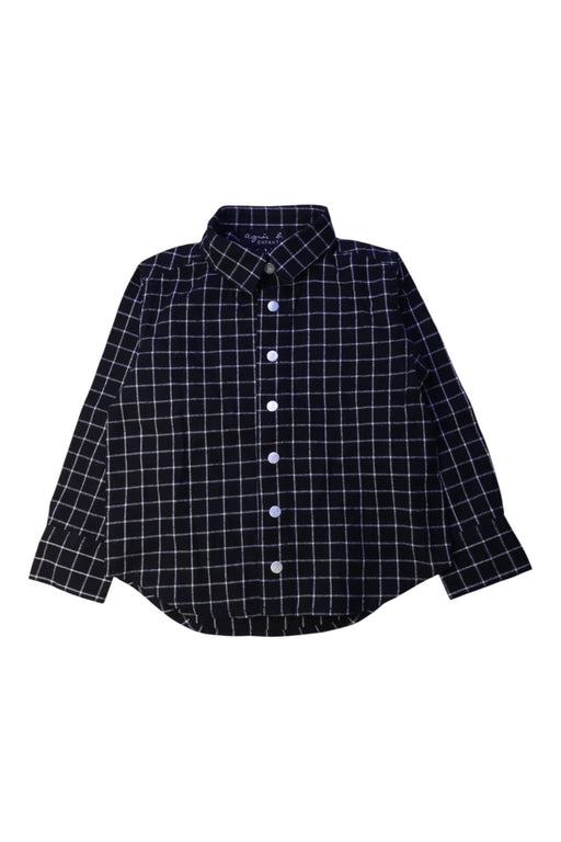 A Black Long Sleeve Shirts from Agnes b. in size 4T for boy. (Front View)