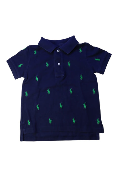 A Navy Short Sleeve Polos from Ralph Lauren in size 12-18M for boy. (Front View)