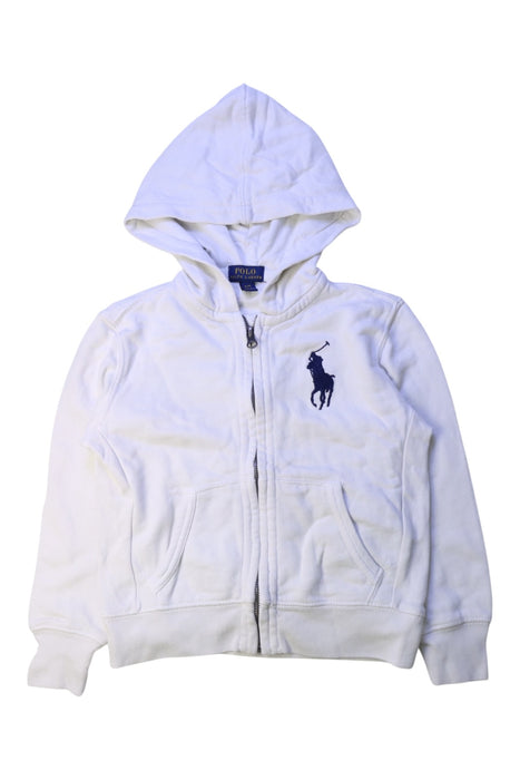 A White Zippered Sweatshirts from Polo Ralph Lauren in size 4T for boy. (Front View)