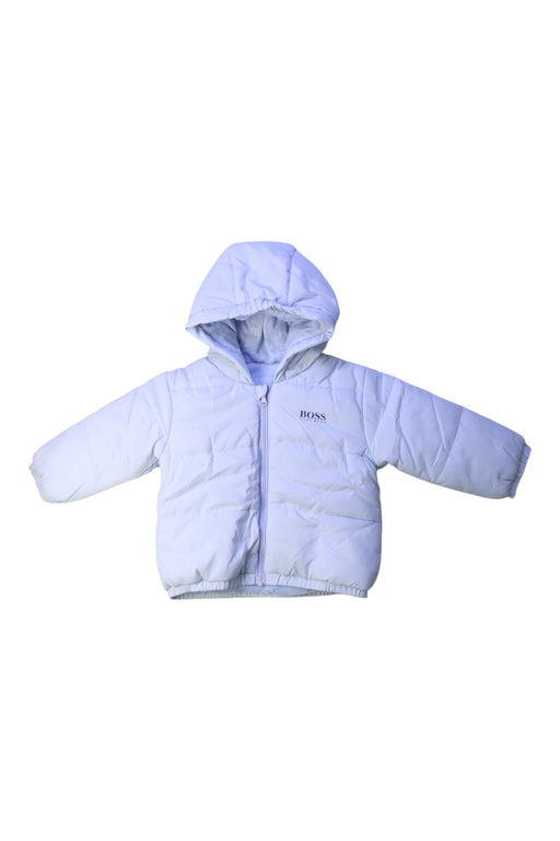 A White Puffer/Quilted Coats & Outerwear from Boss in size 6-12M for boy. (Front View)