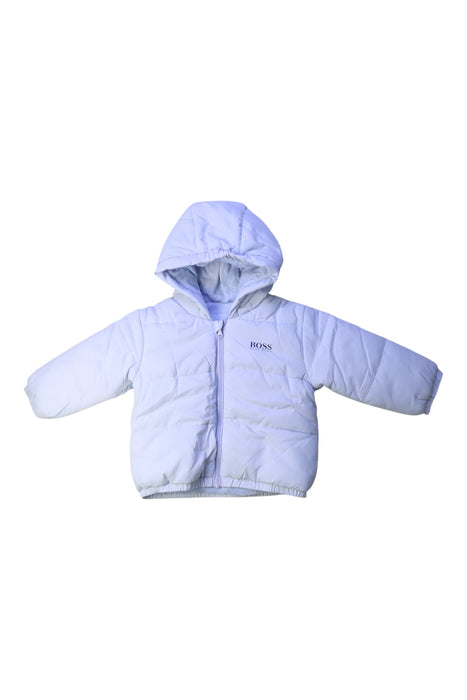 A White Puffer/Quilted Coats & Outerwear from Boss in size 6-12M for boy. (Front View)