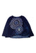 A Navy Long Sleeve Tops from Desigual in size 5T for girl. (Front View)