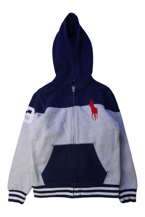 A Navy Hooded Sweatshirts from Polo Ralph Lauren in size 7Y for boy. (Front View)