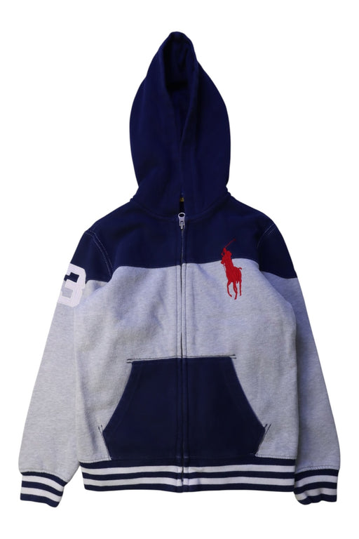 A Navy Hooded Sweatshirts from Polo Ralph Lauren in size 7Y for boy. (Front View)