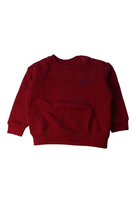 A Burgundy Crewneck Sweatshirts from Ralph Lauren in size 6-12M for neutral. (Front View)