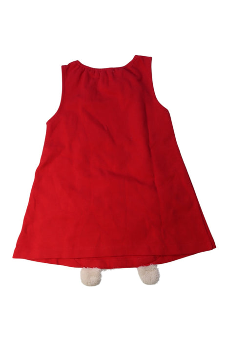 A Red Sleeveless Dresses from Momonittu in size 4T for girl. (Back View)