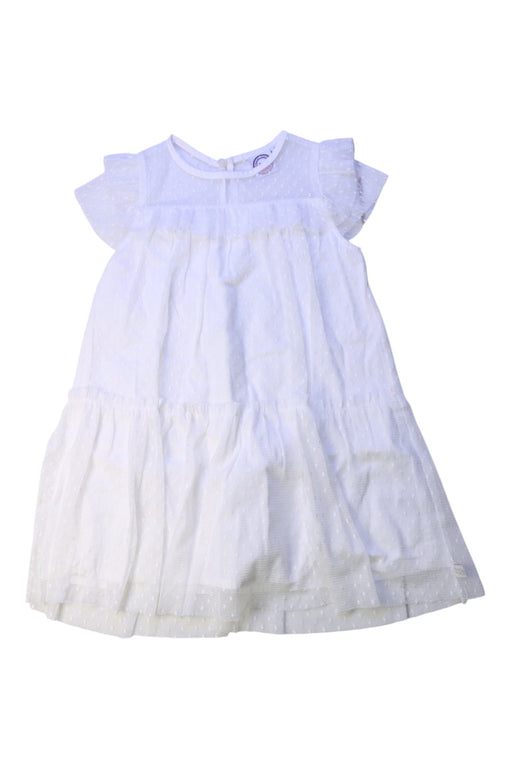 A White Short Sleeve Dresses from La Compagnie des Petits in size 4T for girl. (Front View)