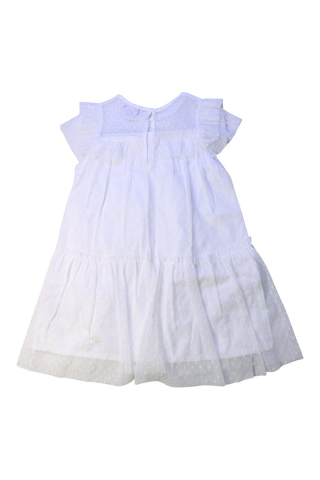 A White Short Sleeve Dresses from La Compagnie des Petits in size 4T for girl. (Back View)
