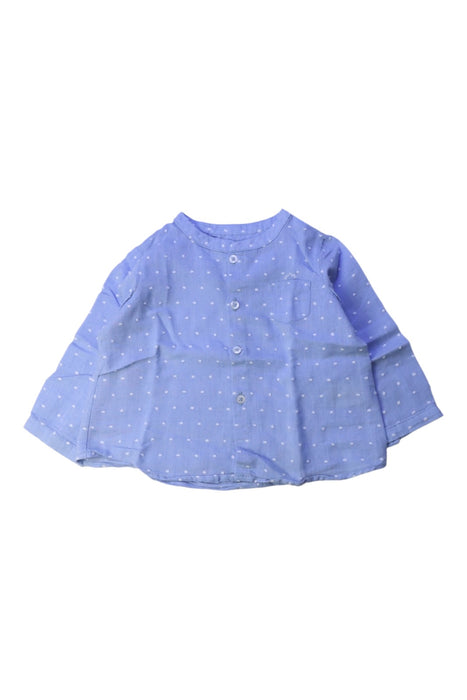A Blue Long Sleeve Shirts from Nanos in size 6-12M for boy. (Front View)